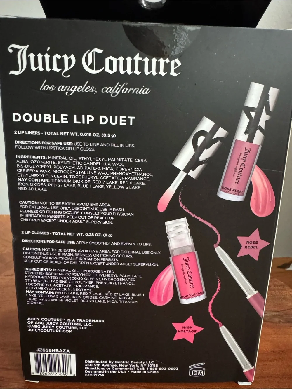 Juicy Couture Double Lip Duet-2 lip glosses and 2 lip liners